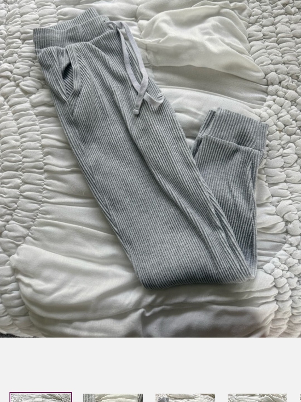 ALO Yoga Kids Grey Ribbed Jogger Pants Like New Condition